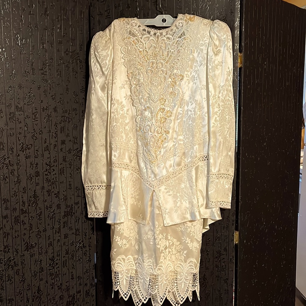 Jessica Miclintock Bridal sequined blouse and skirt set